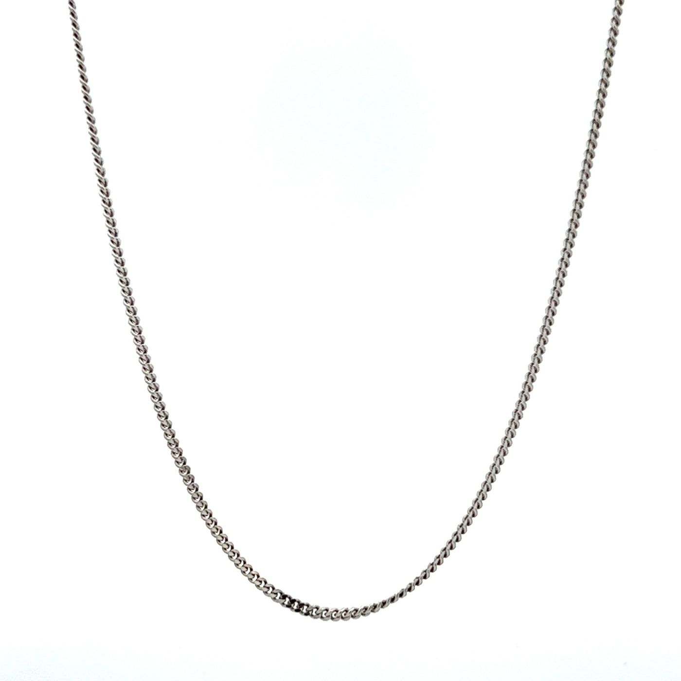 Sterling Silver 1.5mm Rhodium Plated Curb Chain